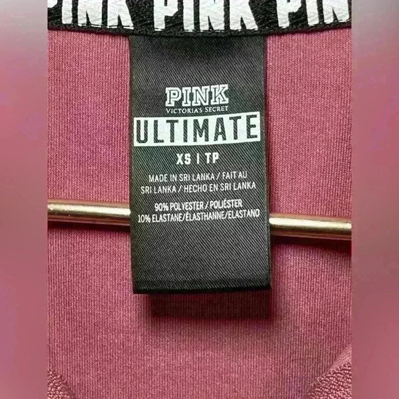 Victorias Secret Pink GRAPHIC Ultimate Deep Zip Half Zip Sweatshirt Size XS - Picture 4 of 6